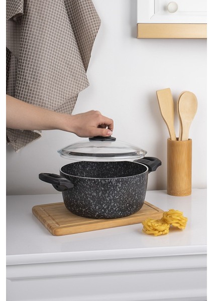 Yapışmaz Derin Kızartma Tenceresi, Siyah, 22 cm fiyatları