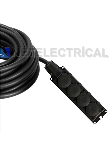 4'lü 37 Metre |3x4 Ttr Tam Bakır Kalın Kablolu| Monofaze Kauçuk Grup Priz fiyatları