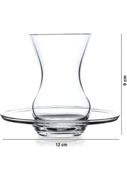 12 Parça Çay Takımı, 6 Kişilik, Kristal, Damla Logo, Siyah ve Beyaz Seçenekli modelleri