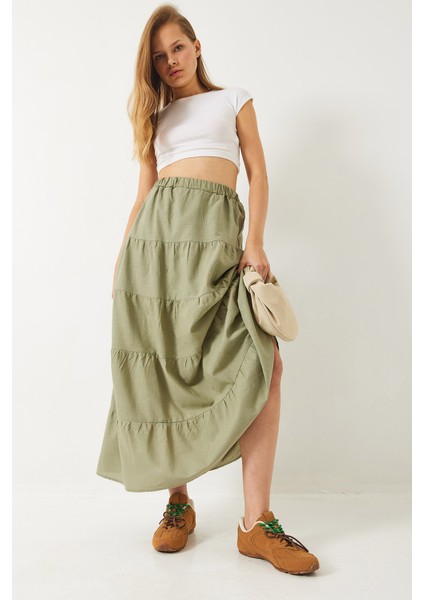 Kadın Volanlı Astarlı Yazlık Bol Rahat Etek fiyatları