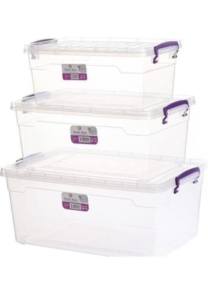 3'lü Saklama Kabı Seti, 15-20-30 Lt, Turuncu Renk, Dayanıklı ve Kullanışlı.