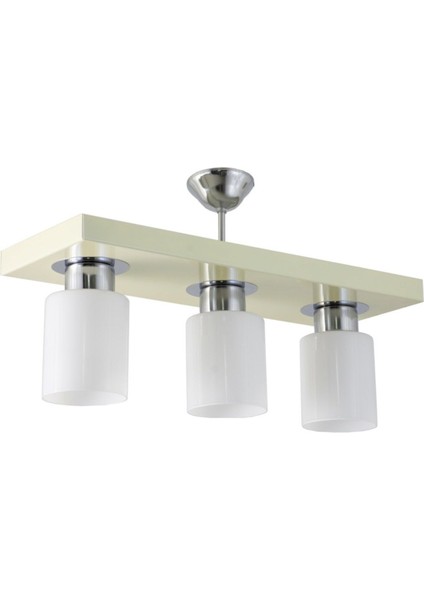 Şık Üçlü Modern Spor Model Dikdörtgen Krem Tepsi ve Avize Takımı