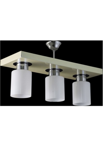 Şık Üçlü Modern Spor Model Dikdörtgen Krem Tepsi ve Avize Takımı modelleri