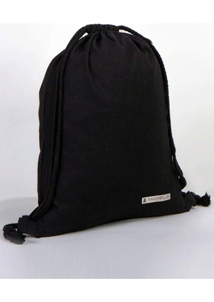 Siyah 35X40 cm Unisex Ham Bez Büzgülü Sırt Ayakkabı Çantası