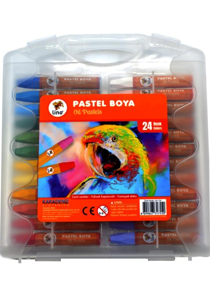 Pastel Boya 24 Renk Plastik Kutuda Parlak Renkler ile Yaratıcı Boyama Deneyimi