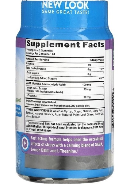 , Stress Support + Gaba, L-Theanine, Natural Lemon & Strawberry, 48 Gummies fiyatları