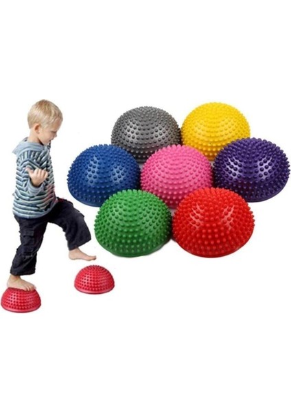 Duyu Denge Taşları ve Yarım Top, 6'lı Set, Siyah, Farklı Dokular