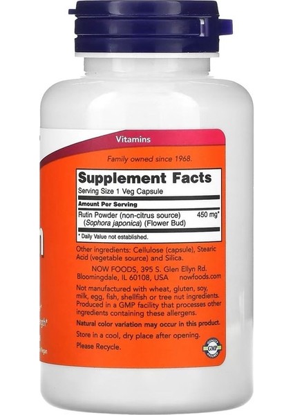 Rutin 450 mg 100 Veg Capsules fiyatları