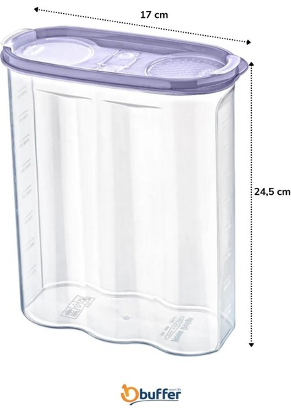 6 Adet Beyaz 2 Kapaklı Ölçekli Gıda Saklama Kutusu 2,4 Litre indirimleri