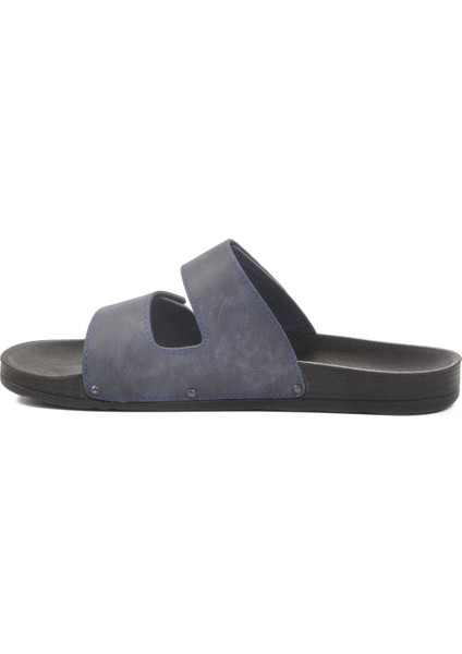 Lacivert Cırtlı Büyük Numara Erkek Düz Terlik fiyatları