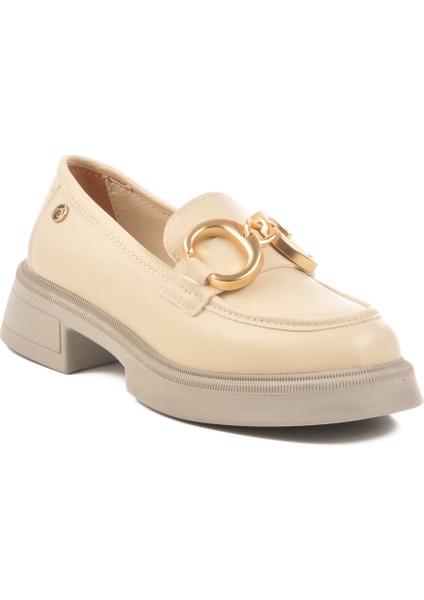 Krem Kadın Loafer Ayakkabı modelleri