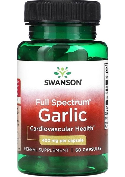 Garlic Full Spectrum 400 mg 60 Kapsül