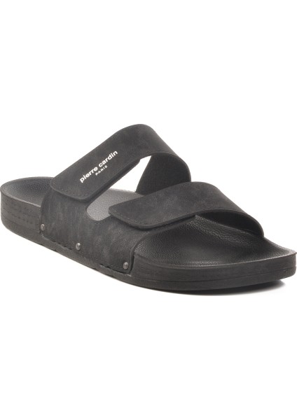 Siyah Cırtlı Büyük Numara Erkek Düz Terlik modelleri