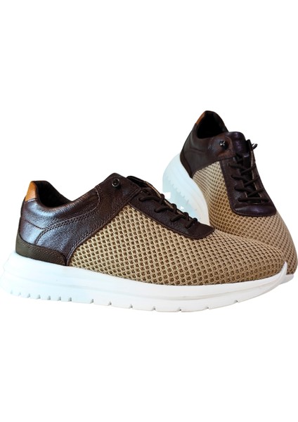 Erkek W Shoes Hakiki Deri El Yapımı Yarım Triko Nefes Alır Sneaker Ayakkabı 25WM0105