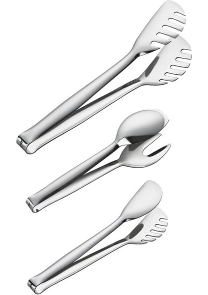3'lü Maşa Seti, Gümüş Renkli, Şık ve Pratik Kullanım Için Tasarlandı
