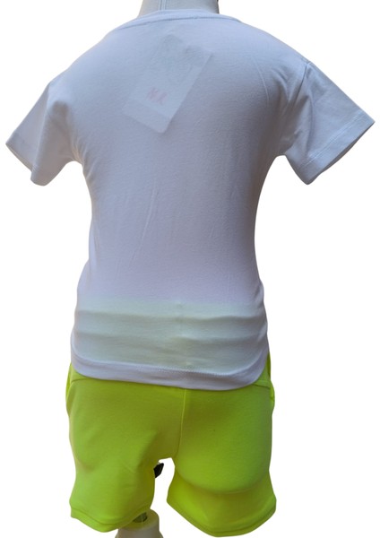 NK Kids Kız Çocuk İkili Takım – Silence Please Baskılı Beyaz T-Shirt Sarı Şort modelleri