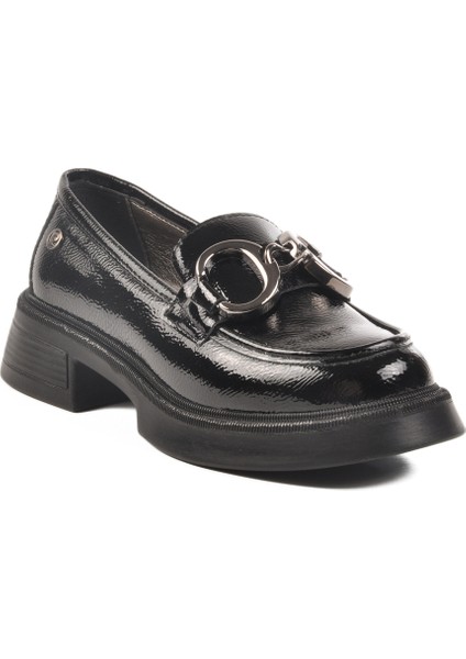 Siyah rugan Kadın Loafer Ayakkabı modelleri