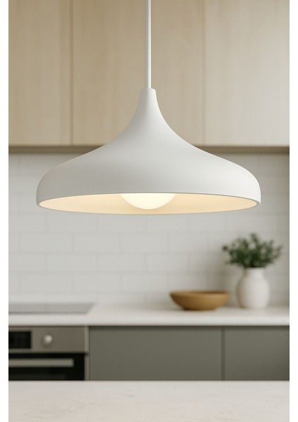 Modern Beyaz Sarkıt Avize, Rustik ve Endüstriyel Tarzıyla Şık Aydınlatma