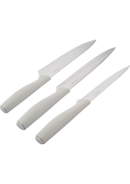 Krem Renkli 3'lü Bıçak Seti, Şık ve Dayanıklı Mutfak Gereçleri fiyatları