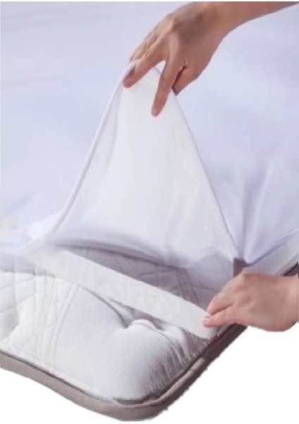 50X90 cm Pamuklu Sıvı Geçirmez Köşe Lastikli Bebek Alez Beyaz fırsatları