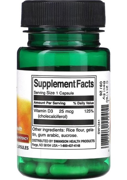 Vitamin D3 High Potency 1,000 Iu 30 Kapsül fiyatları