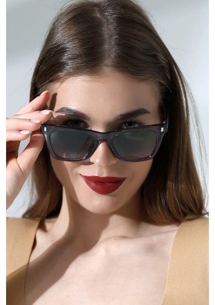 Kadın Füme Kare UV400 Güneş Gözlüğü 23014 C5