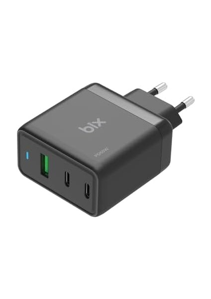 BX3P65G 65W Gan Qualcom 4.0 2*type-C & Usb-A 3 Portlu, MacBook Pro/air, iPad Air/pro, iPhone 16/15/14/14 Pro Max iPhone /13/13 Pro Max, Galaxy S24/S23/S22/S21 Uyumlu BX-3P65G modelleri