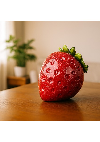 Deco Strawberry Dekor - Kırmızı - 13 cm