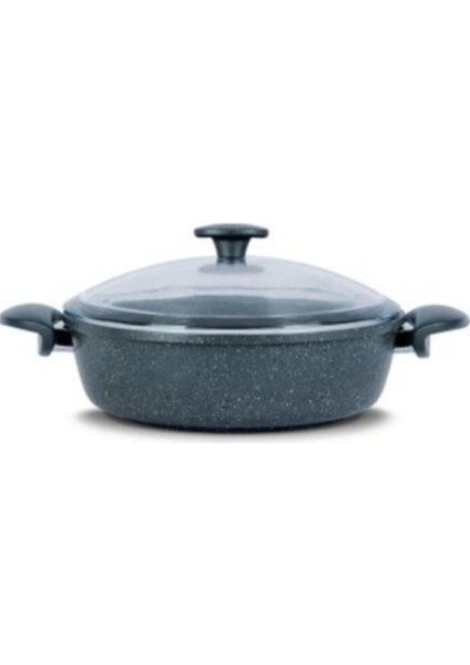 Gri 28 cm Granit Tencere, Pilav ve Karnıyarık Için Ideal, Dayanıklı ve Şık Tasarım