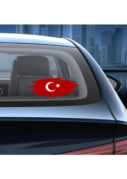 Türk Bayragı Ay Yıldız Yırtıklı Paçalı Türk Bayrağı Türk Bayrak Sticker 00362