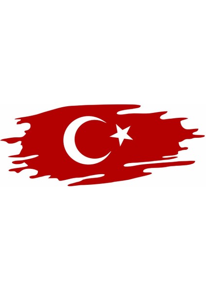 Türk Bayragı Ay Yıldız Yırtıklı Paçalı Türk Bayrağı Türk Bayrak Sticker 00362