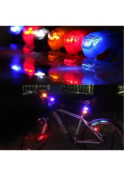 2'li LED Bisiklet Lambası Ön ve Arka Için Aydınlatma Seti 3 Modlu Çakarlı Işık indirimleri