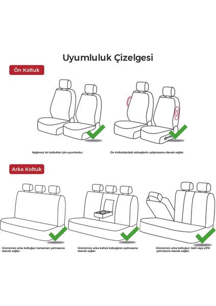 Blueline Serisi Terletmez Dokuma Kumaş Oto Koltuk Koruyucu Kılıfı Ön ve Arka Koltuk Takım modelleri