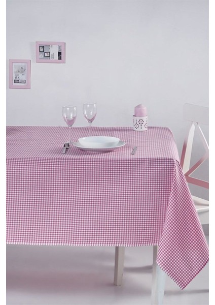 Pötikareli Pembe Masa Örtüsü 170X170 Cm, Bahçe ve Piknik Için Şık ve Fonksiyonel