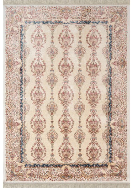 Imperial Luxe IL003R Krem Çerçeveli Halı Klasik Desen 100 Tarak Bambu Viskon Ipek Serisi