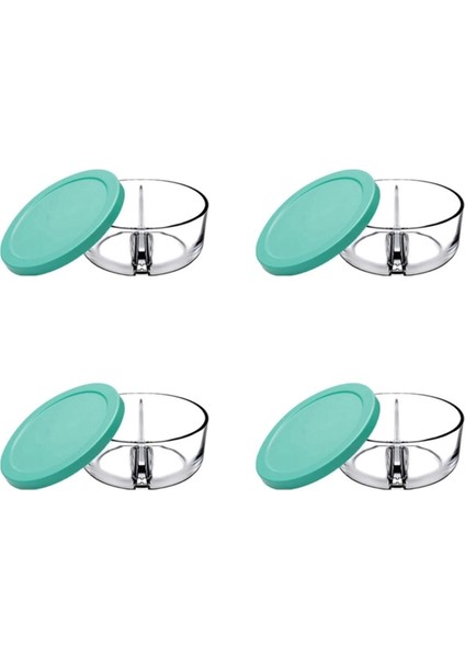 Yeşil Kapaklı 4'lü Bölmeli Saklama Kabı Seti, Pratik ve Şık Mutfak Düzeni