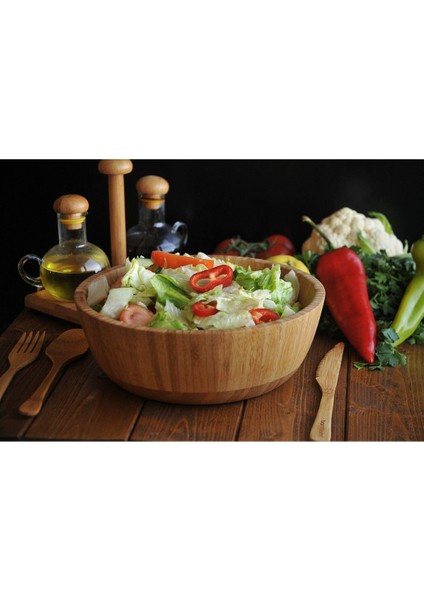 Beyaz Bambu Salata Kasesi, Şık ve Doğal Tasarım, Sağlıklı Servis Için Ideal. fiyatları