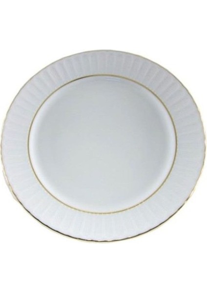 Yaldızlı 16 cm Beyaz Düz Servis Tabağı, Şık ve Zarif Sunumlar Için Ideal