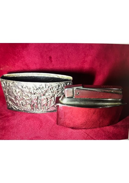 Master Dorgento 1930 Lar Düşük Ayar Gümüş Veya Kaplama Masa Çakmağı - 75MM x