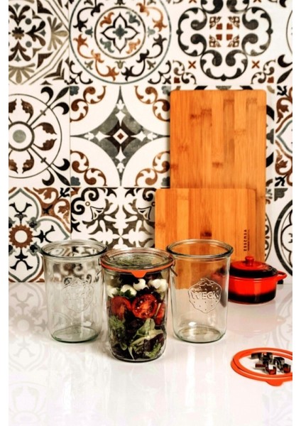 850 ml Uzun Kavanoz Seti (3'lü) Turkuaz Renkli, Şık ve Kullanışlı Saklama Çözümü