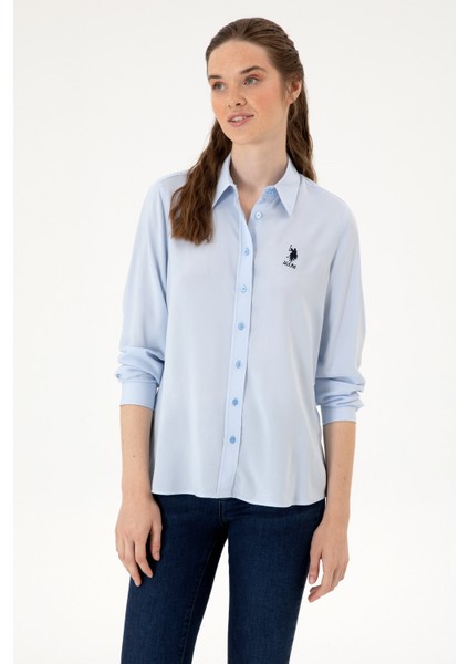 Kadın Açık Mavi Gömlek Desenli 50316429-VR003 modelleri