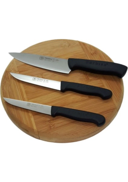 Sürmene Şef Bıçak Seti - 3 Parça, Dayanıklı ve Şık Mutfak Araçları modelleri