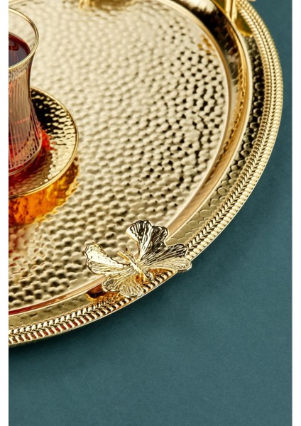 Altın Renkli 2'li Oval Sunum Tepsisi, Şık ve Zarif Mutfak Gereciği fiyatları