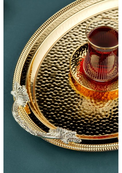 Altın Renkli 2'li Oval Sunum Tepsisi, Şık ve Zarif Mutfak Gereciği modelleri