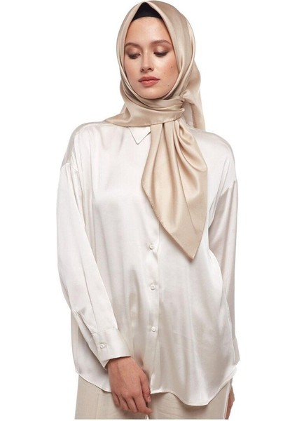 Düz Twill Ipek Eşarp - Leylak