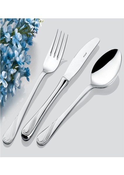 12'li Metalik Yemek Çatal Takımı, Şık ve Dayanıklı Kullanım Sağlar