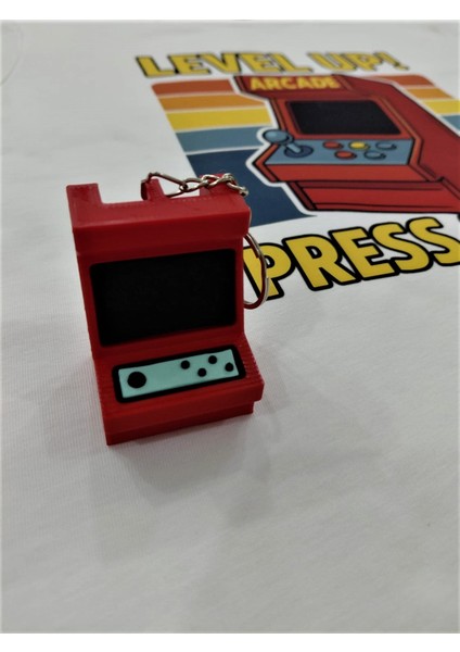 Arcade Atari Baskılı Pamuklu Unisex Çocuk Tişörtü (Anahtarlık Hediyeli)