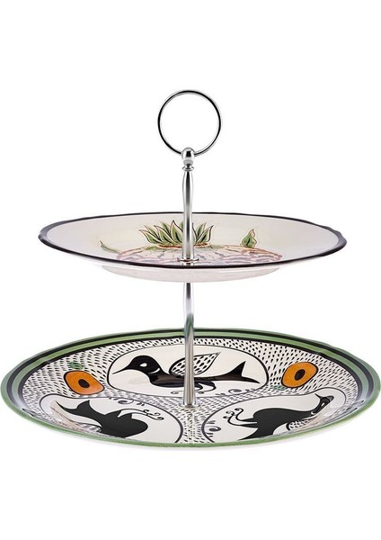 Renkli Selçuklu Serisi Enginarlı Katlı Porselen Kurabiyelik 17 cm fiyatları