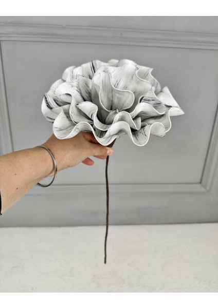 Beyaz ve Siyah Yapay Eva Lateks Çiçek, Şık ve Doğal Görünümlü Dekoratif Ürün fiyatları