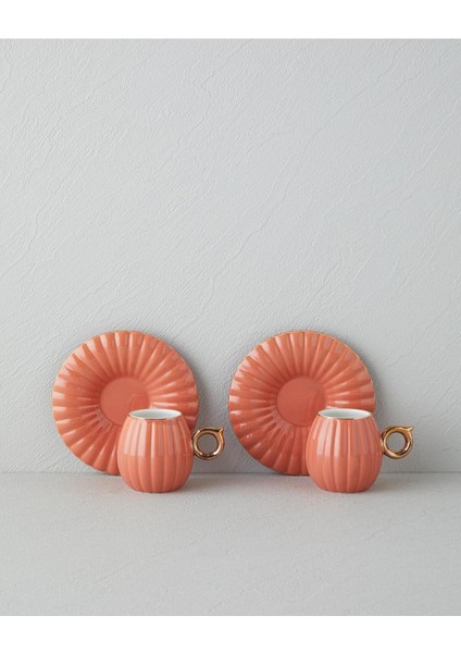 4'lü Kahve Fincan Takımı, Bone China, Terracotta, Şık ve Zarif Tasarım fiyatları